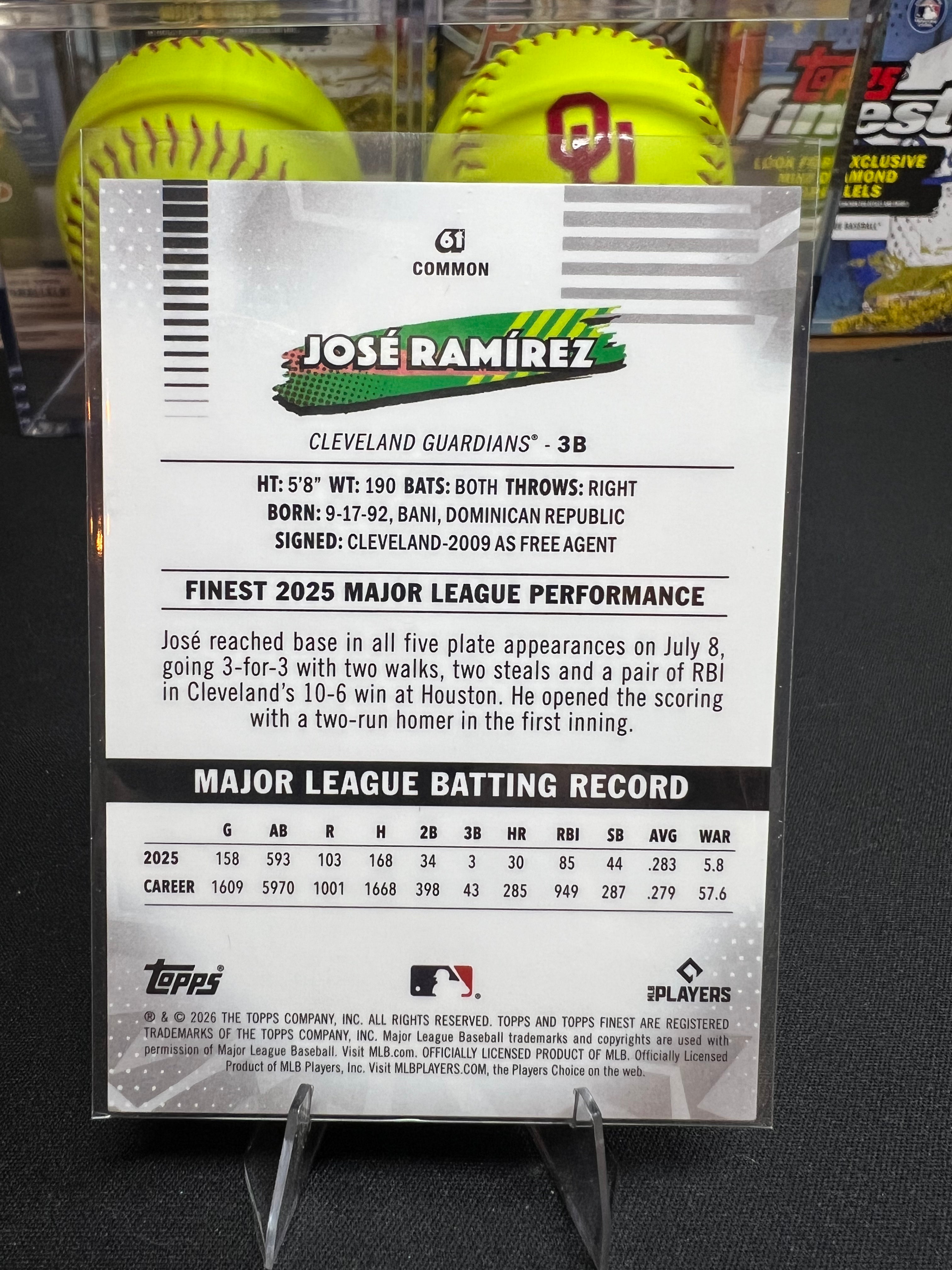 Jose Ramirez - 2026 Topps Finest White Mini Diamond #61