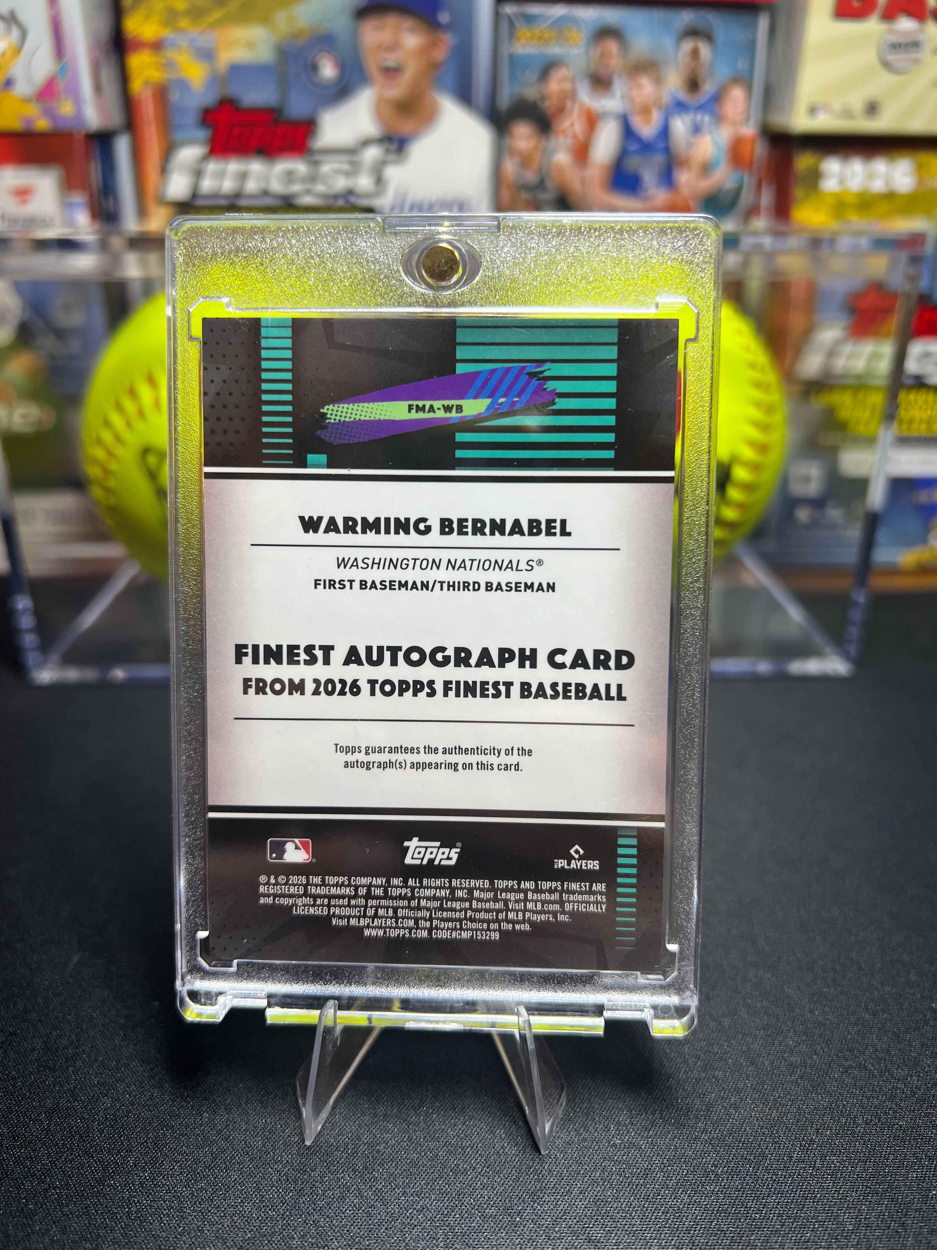 Warming Bernabel - 2026 Topps Finest Mega Autograph Green Mini Diamond #FMA-WB 2/99