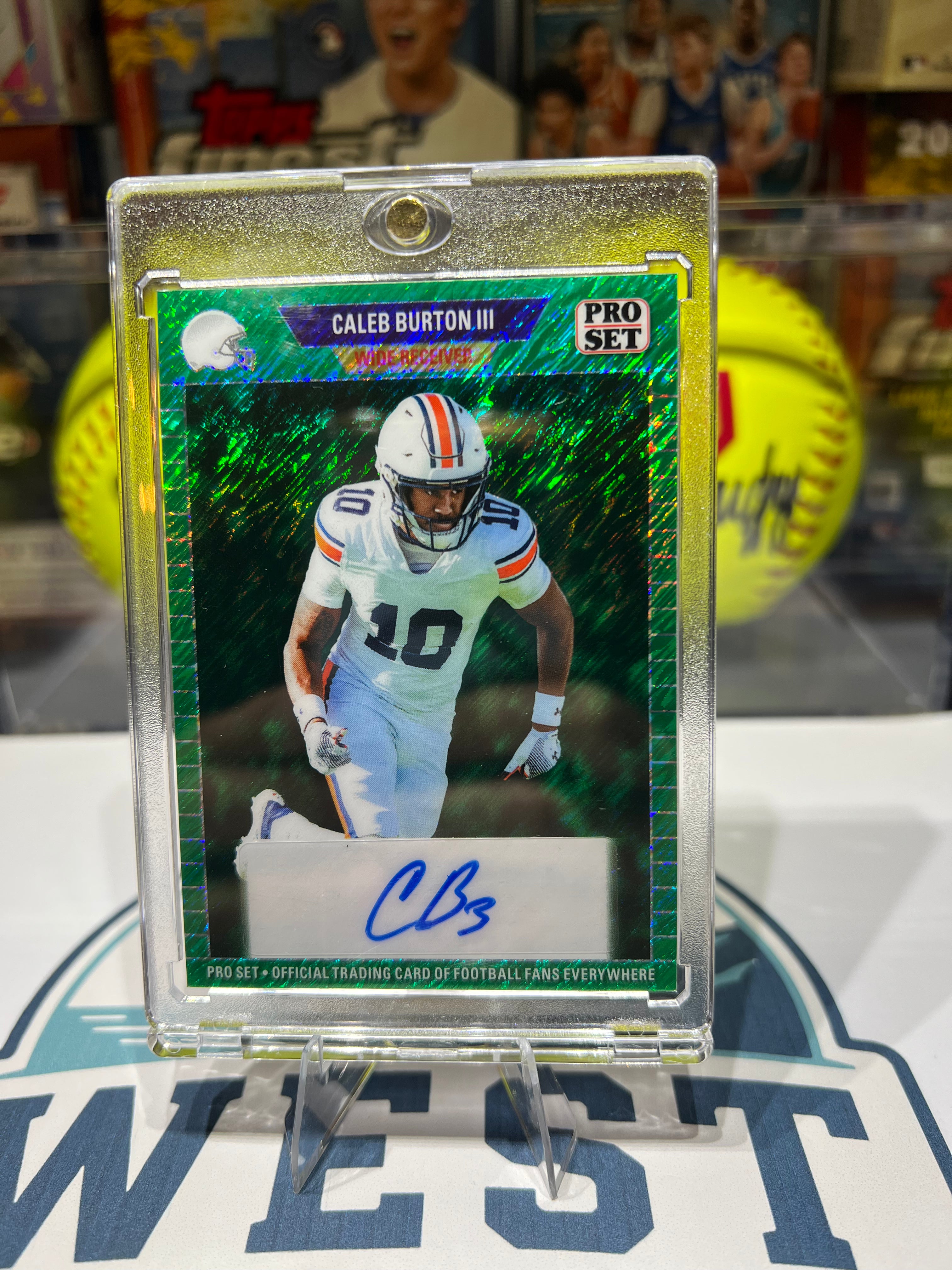 Caleb Burton III - 2024 Leaf Pro Set Autograph Green Shimmer #89A-CB1 2/7