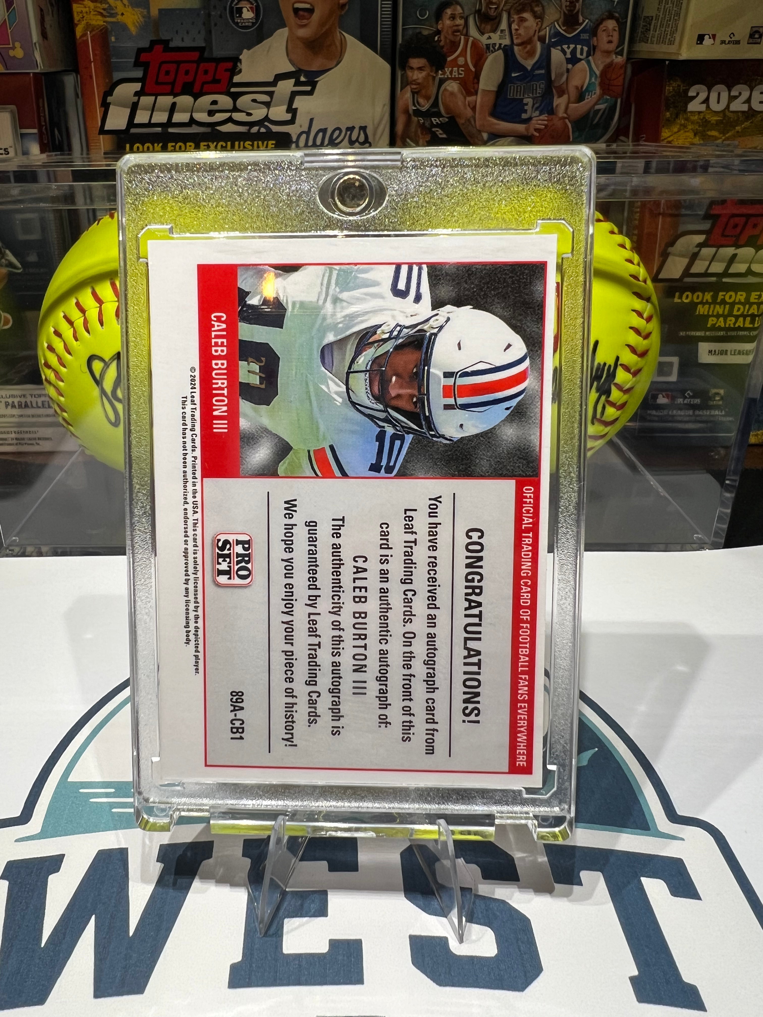 Caleb Burton III - 2024 Leaf Pro Set Autograph Green Shimmer #89A-CB1 2/7