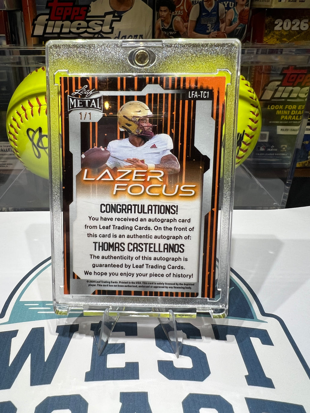 Thomas Castellanos - 2024 Leaf Metal Lazer Focus Gold Laser Autograph #LFA-TC1 1/1