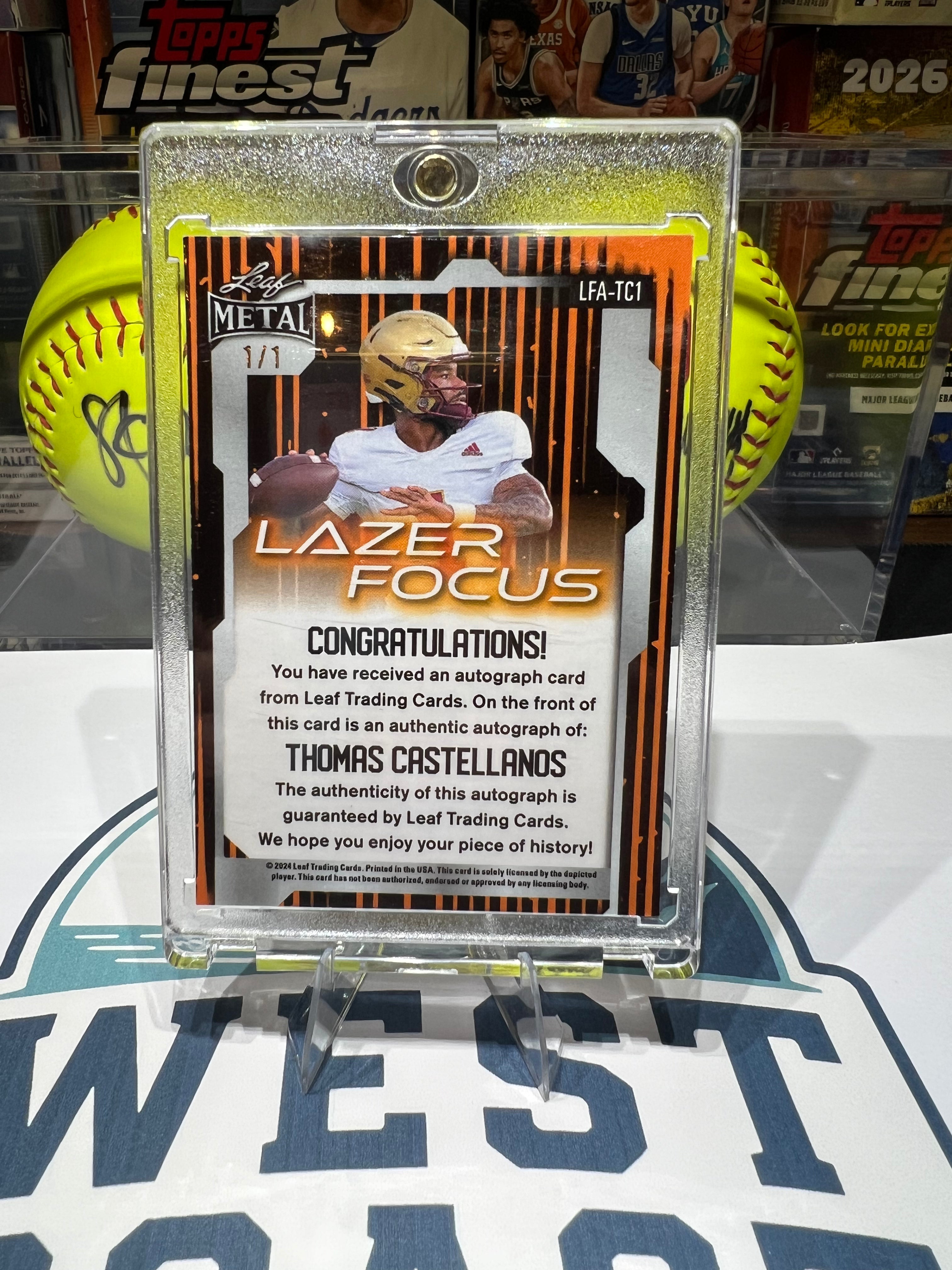 Thomas Castellanos - 2024 Leaf Metal Lazer Focus Gold Laser Autograph #LFA-TC1 1/1