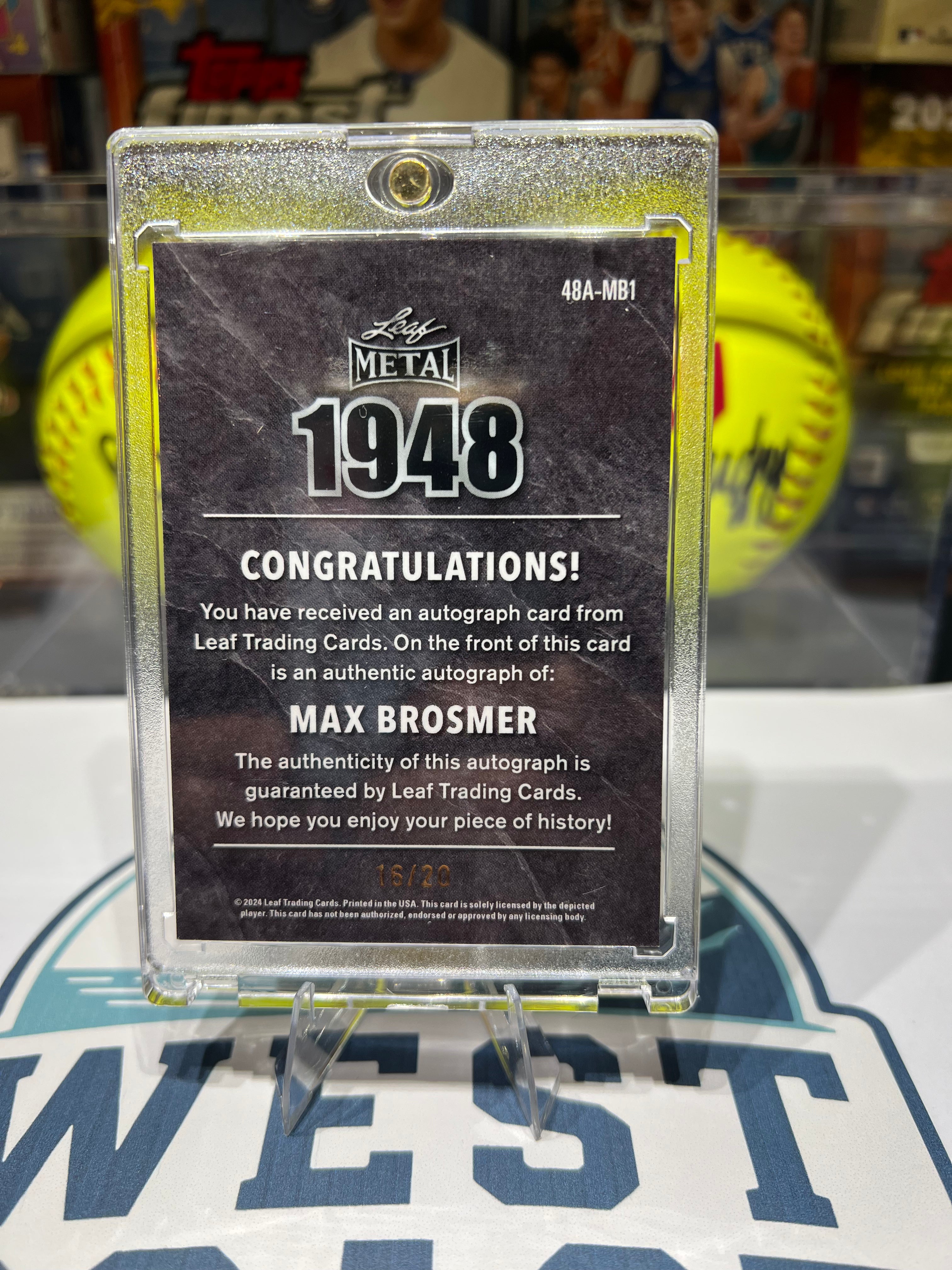 Max Brosmer - 2024 Leaf Metal 1948 Holo #48A-MB1