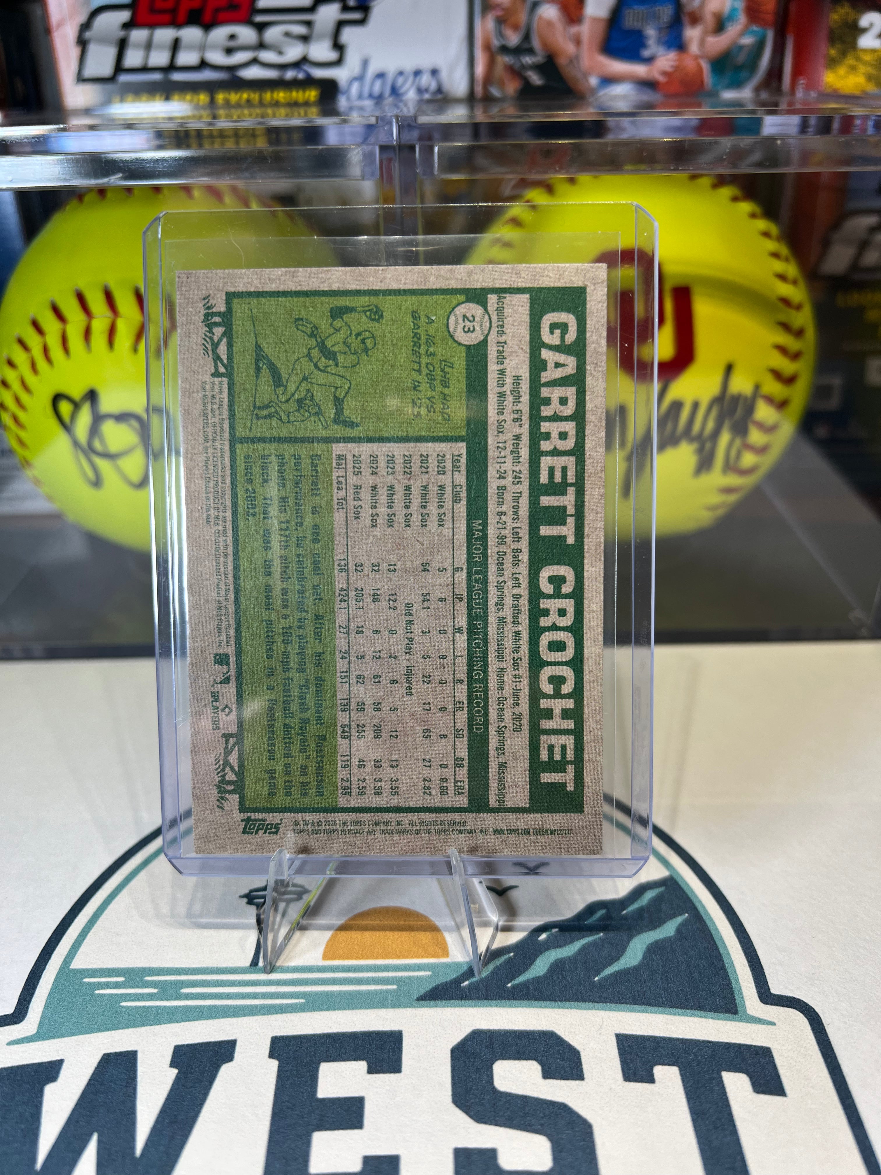 Garrett Crochet - 2026 Topps Heritage Dark Yellow Color Match #23