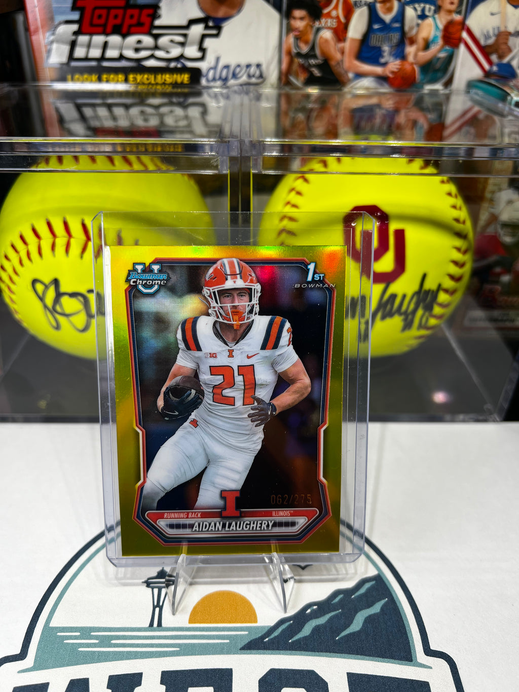 Aidan Laughery - 2026 Bowman Chrome U 1st Bowman Yellow Refractor #BCP-60 62/275